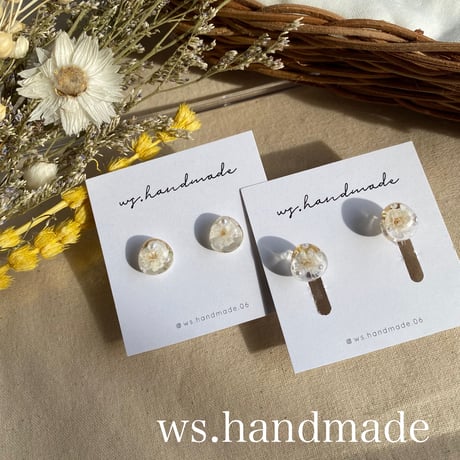 えっぴーさん専用♡かすみ草と蝶々 ピアス イヤリング えっぴーさん専用♡かすみ草と蝶々 ピアス イヤリング かすみ草の雫