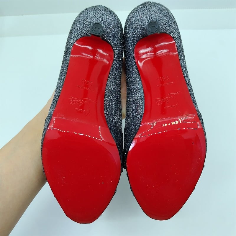 良品❤箱付き☆クリスチャンルブタン キラキラ ラメ オープントゥ ...