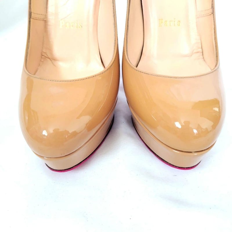 クリスチャンルブタン【ビアンカ】プラットフォーム パンプス ベージュ