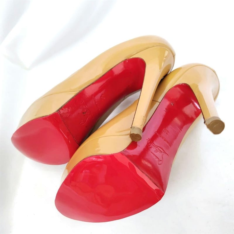 クリスチャンルブタン【ビアンカ】プラットフォーム パンプス ベージュ