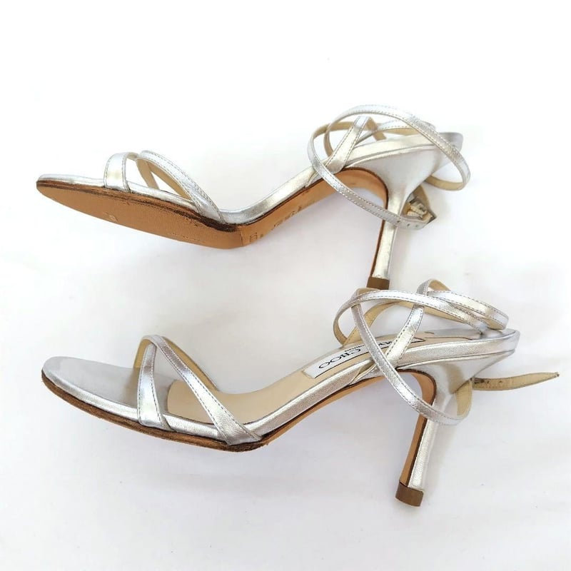 JIMMY CHOO(ジミーチュウ) シルバー ストラップサンダル 美品❤JIMMY CHOO【ジミーチュウ】シルバー ストラップ サンダル