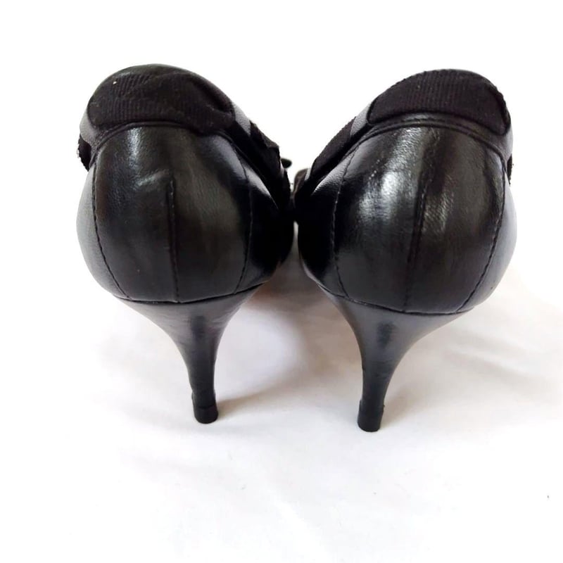 Chloe【クロエ】リボン オープントゥ パンプス 黒 | re2rinrin's STORE