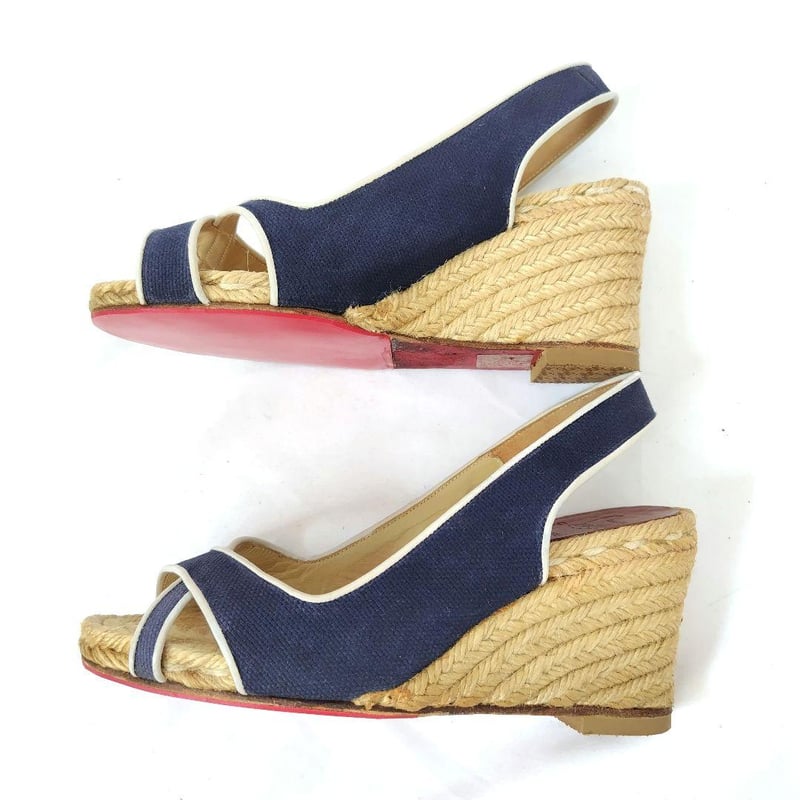 クリスチャンルブタン ウエッジソール マリンカラー サンダル