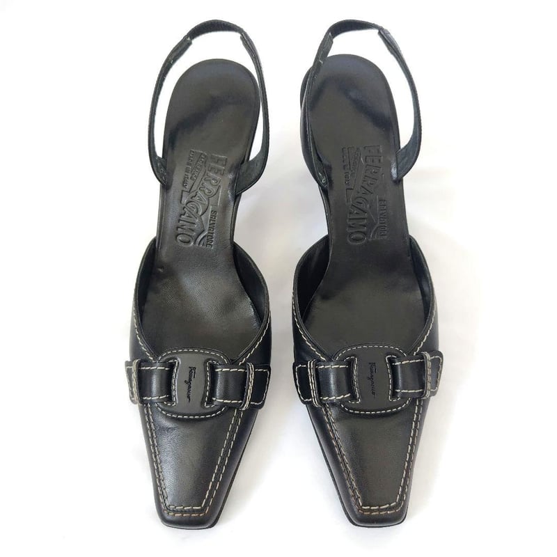 美品❤フェラガモ【Ferragamo】ヴァラプレート バックストラップ 美品❤フェラガモ【Ferragamo】ヴァラプレート バックストラップ