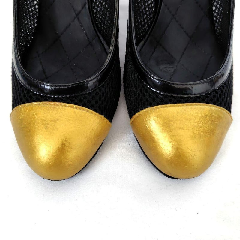 良品❤CHANEL【シャネル】ココマーク♡バイカラー メッシュ パンプス 良品CHANEL【シャネル】ココマークバイカラー メッシュ パンプス