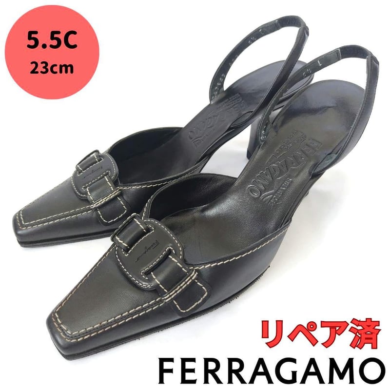 美品❤フェラガモ【Ferragamo】ヴァラプレート バックストラップ 美品❤フェラガモ【Ferragamo】ヴァラプレート バックストラップ