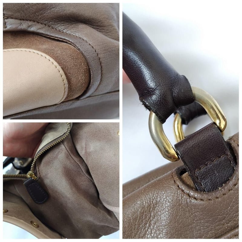 良品❤FURLA【フルラ】コンビ グラデーション ハンドバッグ 茶
