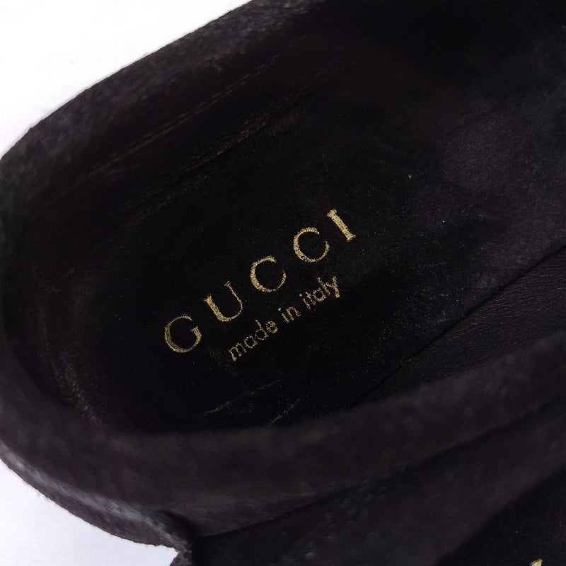 未使用品】箱付き☆GUCCI【グッチ】ビットローファー スエード 黒