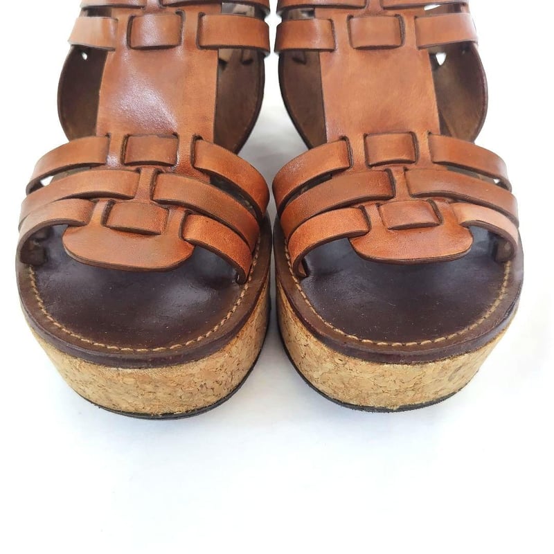 TORY BURCH【トリーバーチ】厚底 サンダル ウエッジソール 茶色 TORY BURCH【トリーバーチ】厚底 サンダル ウエッジソール 茶色