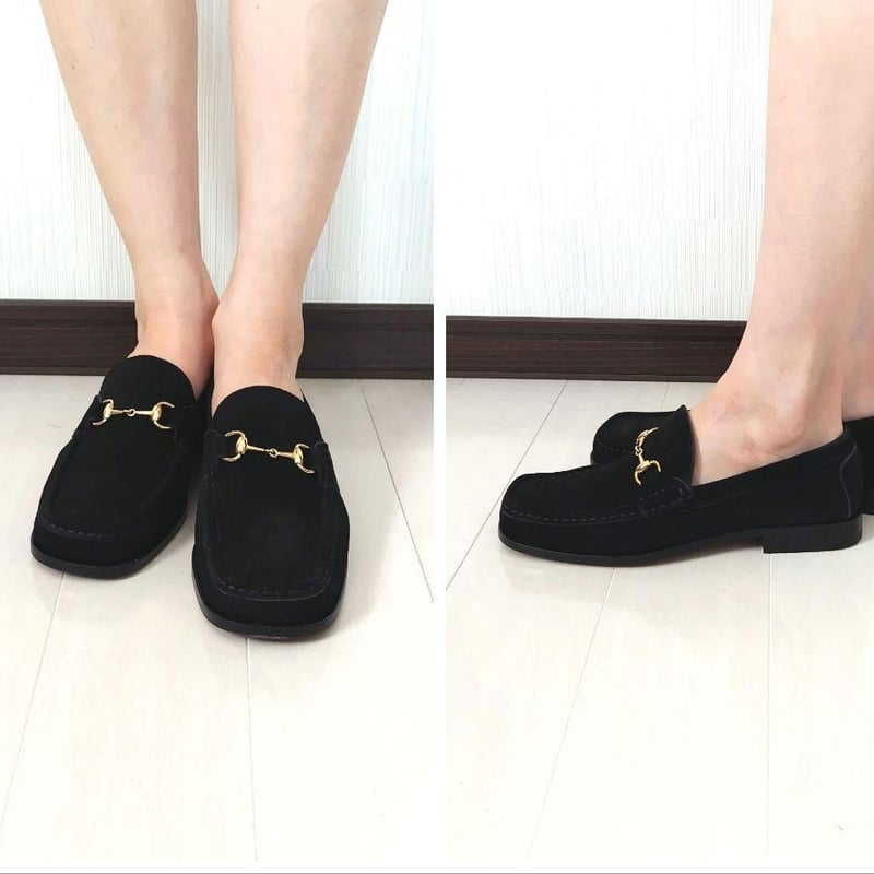 未使用品】箱付き☆GUCCI【グッチ】ビットローファー スエード 黒 