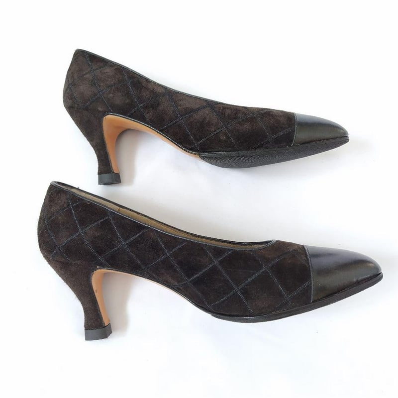 極美】Ferragamo(フェラガモ)パンプス キルティング ヴィラ ロゴ