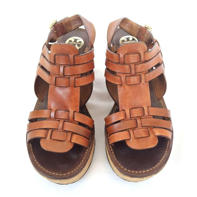 TORY BURCH【トリーバーチ】厚底 サンダル ウエッジソール 茶色 TORY BURCH【トリーバーチ】厚底 サンダル ウエッジソール 茶色