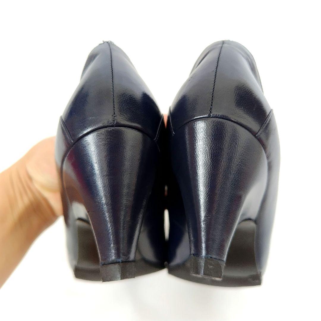 Bally【バリー】ロゴ パイソン パンプス ネイビー | re2rinrin's STORE