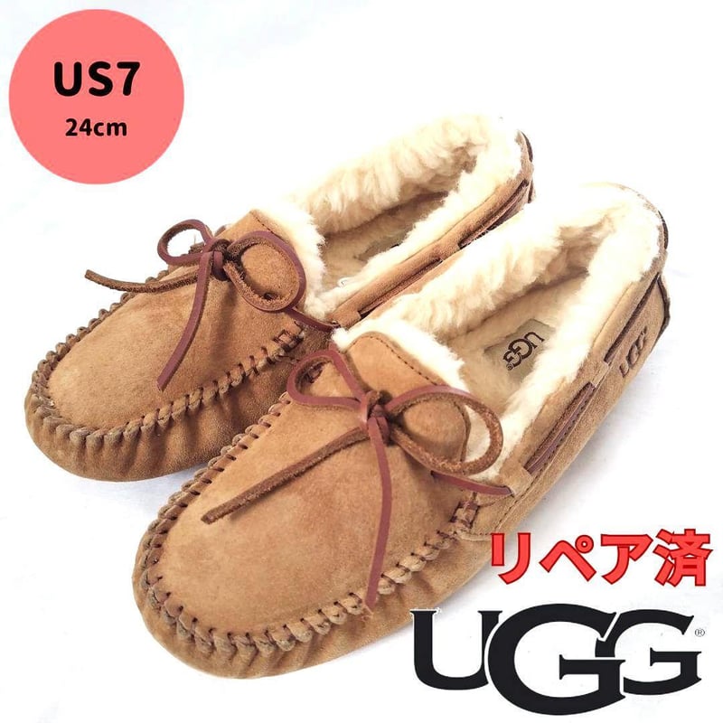 UGG【アグ】ダコタ ムートン 内ボア モカシン スリッポン ベージュ S2 