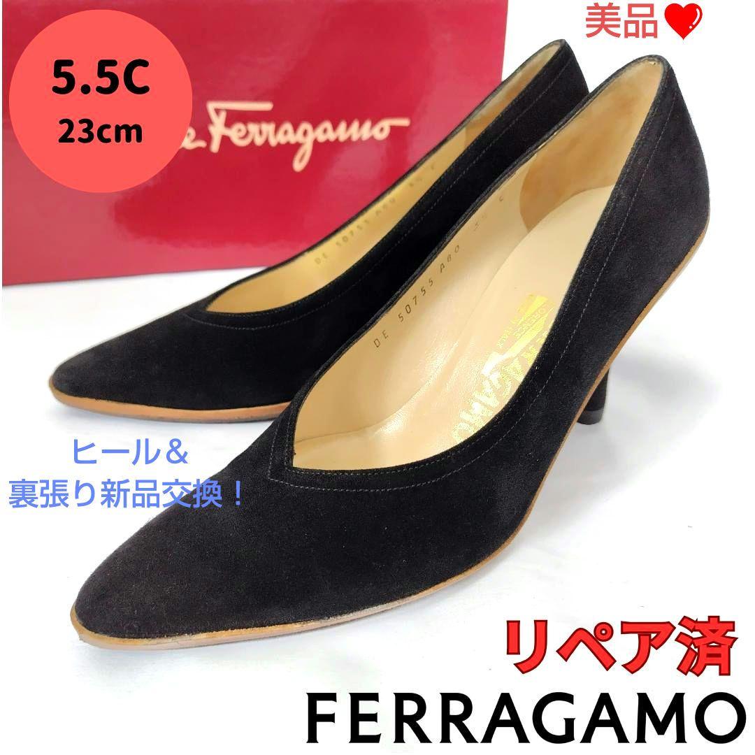 美品❤箱付き☆フェラガモ【Ferragamo】スエードミックス 美品❤箱付き☆フェラガモ【Ferragamo】スエードミックス