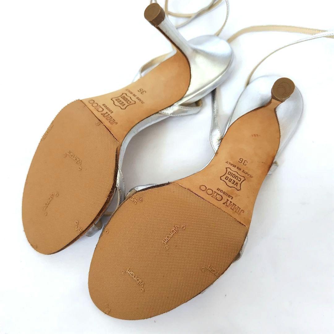 美品❤JIMMY CHOO【ジミーチュウ】シルバー ストラップ サンダル