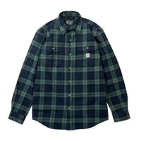 Carhartt L/S Loose Fit Heavyweight Flannel Plaid Shirts Green