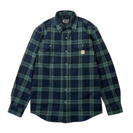 Carhartt L/S Loose Fit Heavyweight Flannel Plaid Shirts Green