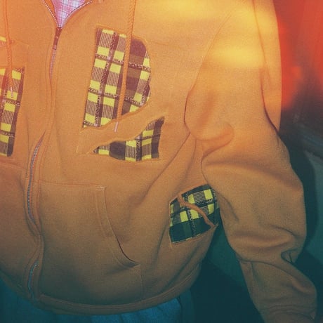 Rawdrip Osaka Lining Patchwork Zip Hoodie Orange