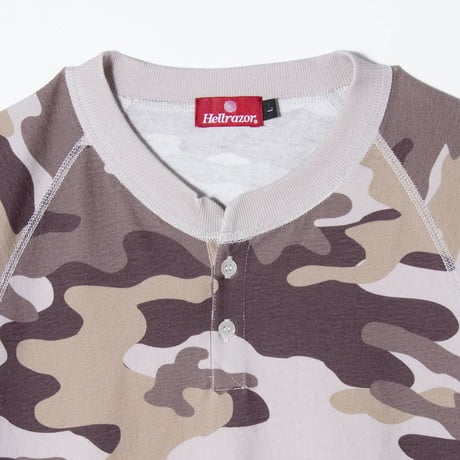 Hellrazor Henry Raglan LS Shirt - Sand Camo