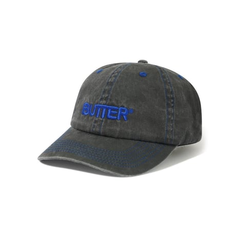 Butter Goods Rounded Logo 6panel Cap Washed Black