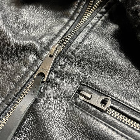 Levi's USA Leather Bomber Jacket Black