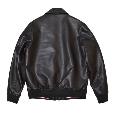 Tommy Hilfiger Faux Leather Military Bomber - Dark Brown