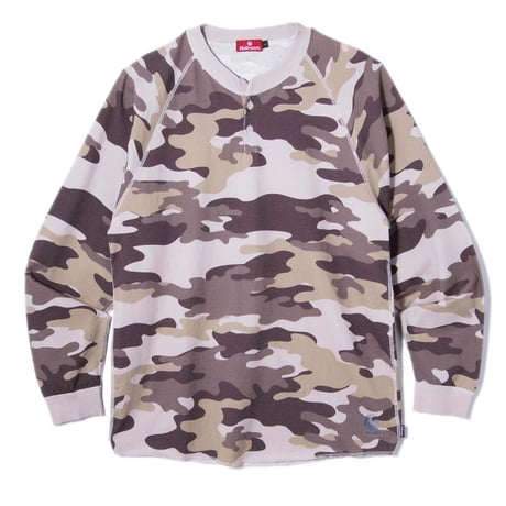 Hellrazor Henry Raglan LS Shirt - Sand Camo