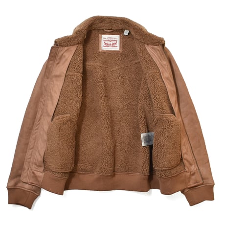 Levi's USA Faux Leather Suede Varsity Bomber Jacket Brown