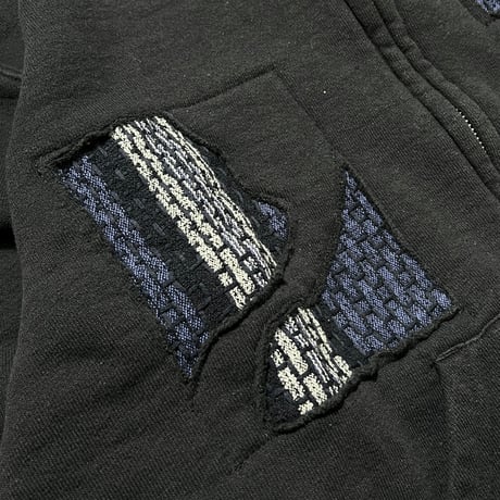 Rawdrip Osaka Lining Patchwork Zip Hoodie Black