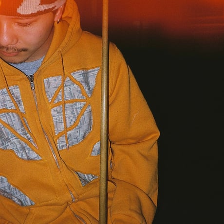 Rawdrip Osaka Lining Patchwork Zip Hoodie Orange