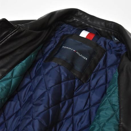 Tommy Hilfiger Faux Leather Military Bomber - Black