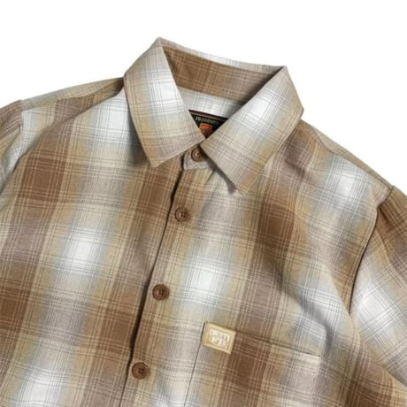 FB County S/S Checker Flannel Shirts - Tan/White