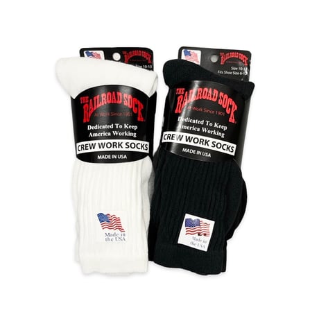 The Railroad Sock 3pack Crew Socks [3PWHT/BLK]