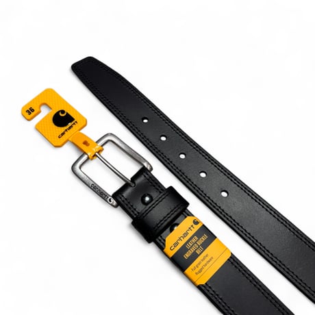 Carhartt Leather Engraved Buckle Belt A0005503 - Black