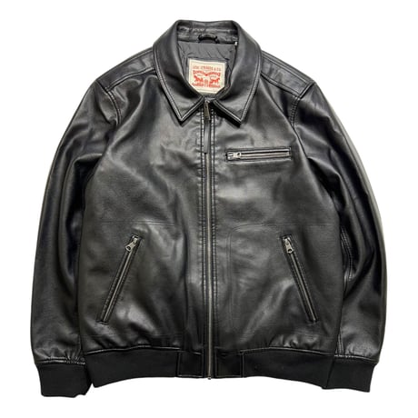 Levi's USA Leather Bomber Jacket Black