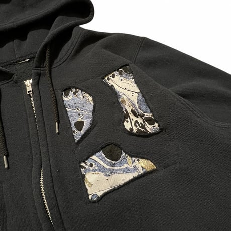Rawdrip Osaka Lining Patchwork Zip Hoodie Black