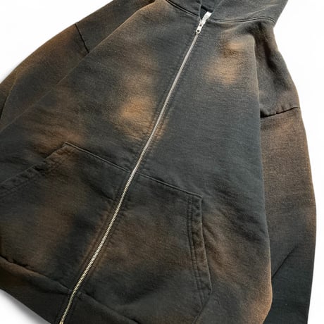 RAWDRIPｘLos Angeles Apparel 14oz Heavy Fleece Full Zip Hoodie Sunfade Black