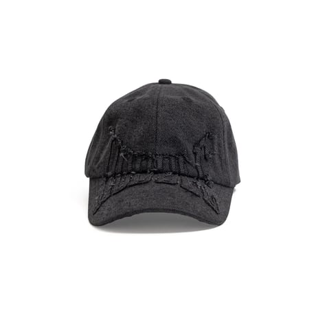 Hoddle Denim Aplique Cap - Black