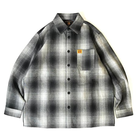 FB County L/S Checker Flannel Shirts BlackｘGrey
