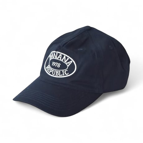 BANANA REPUBLIC Tall Crown Logo Baseball Cap - Navy