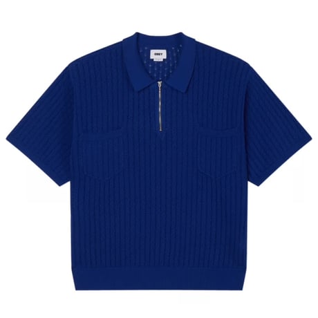 OBEY Grant Quater Zip Sweater - Surf Blue