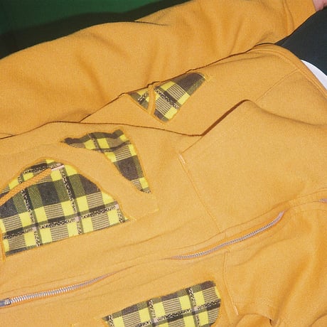 Rawdrip Osaka Lining Patchwork Zip Hoodie Orange