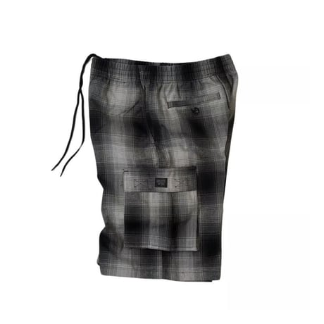 FB County Checker Cargo Shorts - Black/Grey