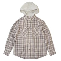 Free Planet Hooded Plaid Flannel Shirts - Pink Multi