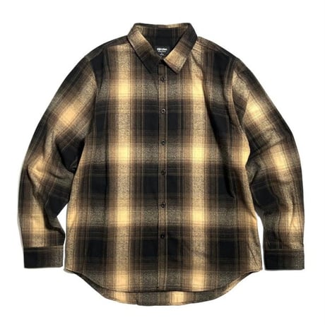 Shakawear Plaid Flannel Overshirt Tan Black
