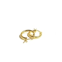 18k Gold Plated Round Plain Pierce