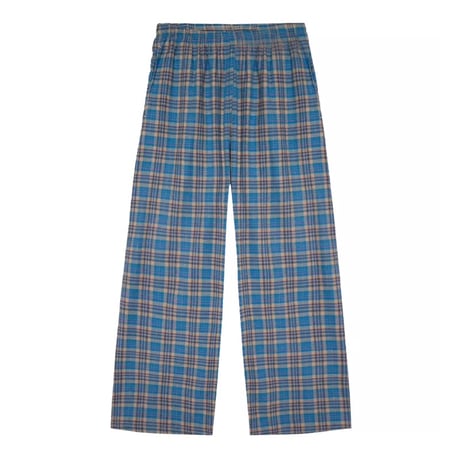 Los Angeles Apparel Cotton Flannel Lounge Pants - Blue/Beige/Pink Plaid