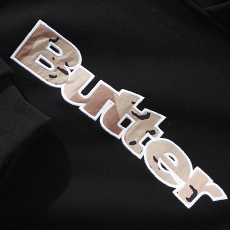 Butter Goods Logo Camo Applique Pullover Hood Black