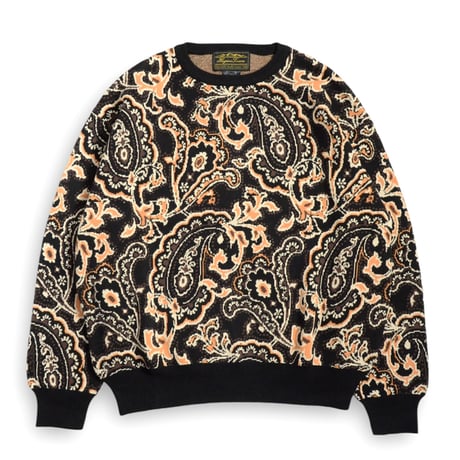 Hagerstown Cotton Paisley Sweater BlackｘBrownｘOrange